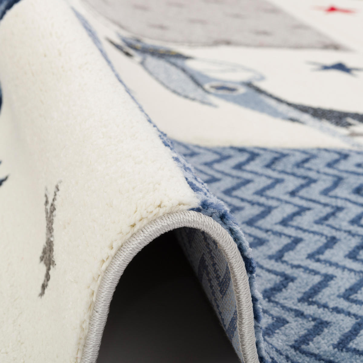 KINDER TEPPICH MAUI KIDS KARO PLANES - Blau, Textil (140/200cm) - Pergamon