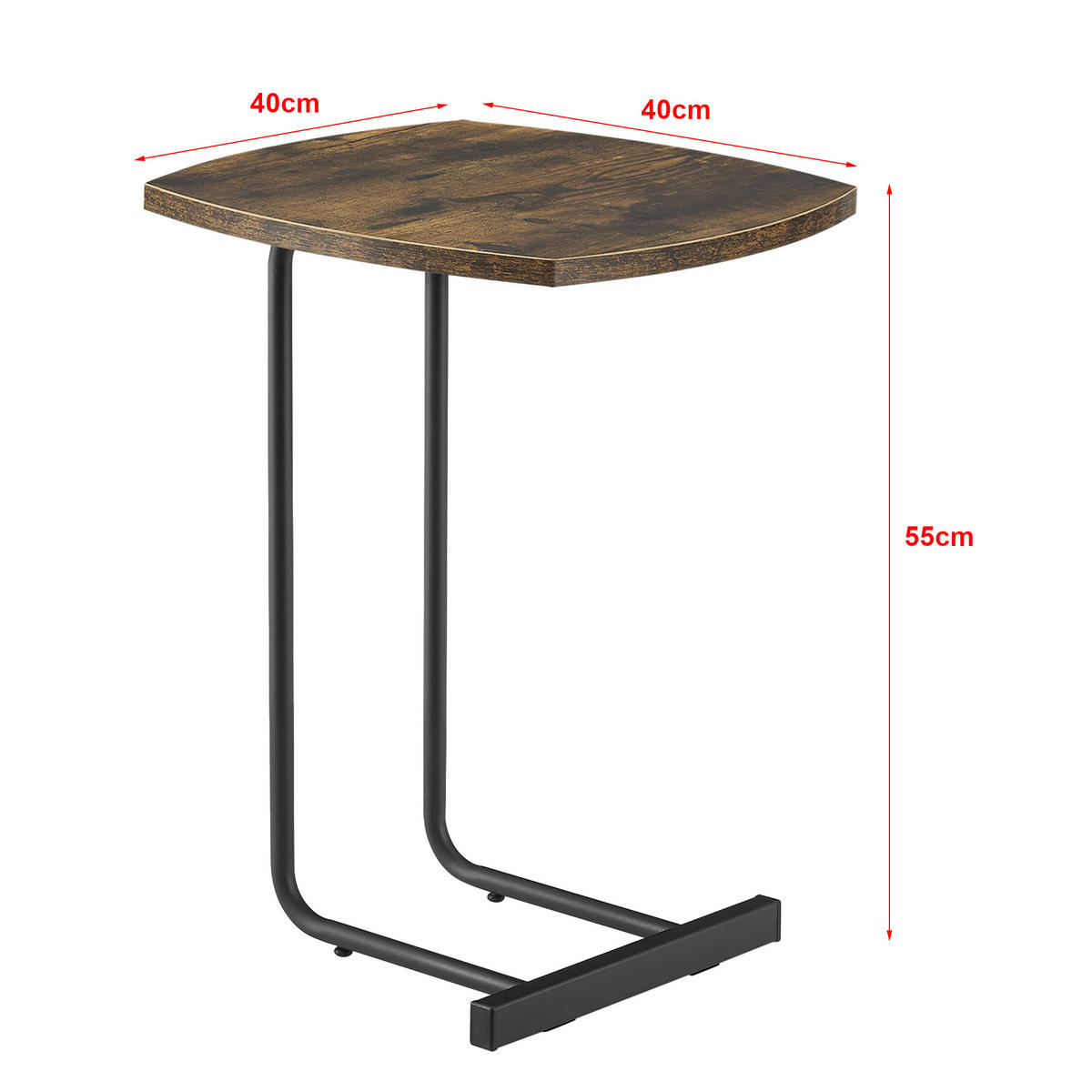 BEISTELLTISCH Kjellerup - Dunkelbraun, Metall (40/40/55cm) - [en.casa]