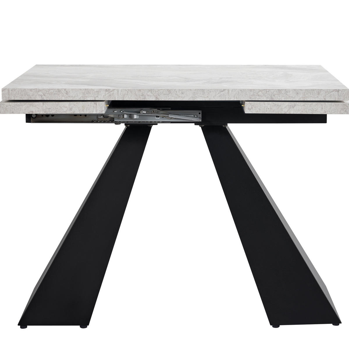 JEDÁLENSKÝ stôl 99-159/74/77 cm čierna/sivá, rozkladací z MDF a kovu - čierna, kompozitné drevo (159/74/77cm) - BEAOK