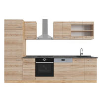 KUCHYNSKÝ KÚT R-Line Dub Sonoma/Goldkraft 300 cm , AP Antracit - dub medový/dub sonoma, kompozitné drevo (300/206.8/60cm) - Vicco