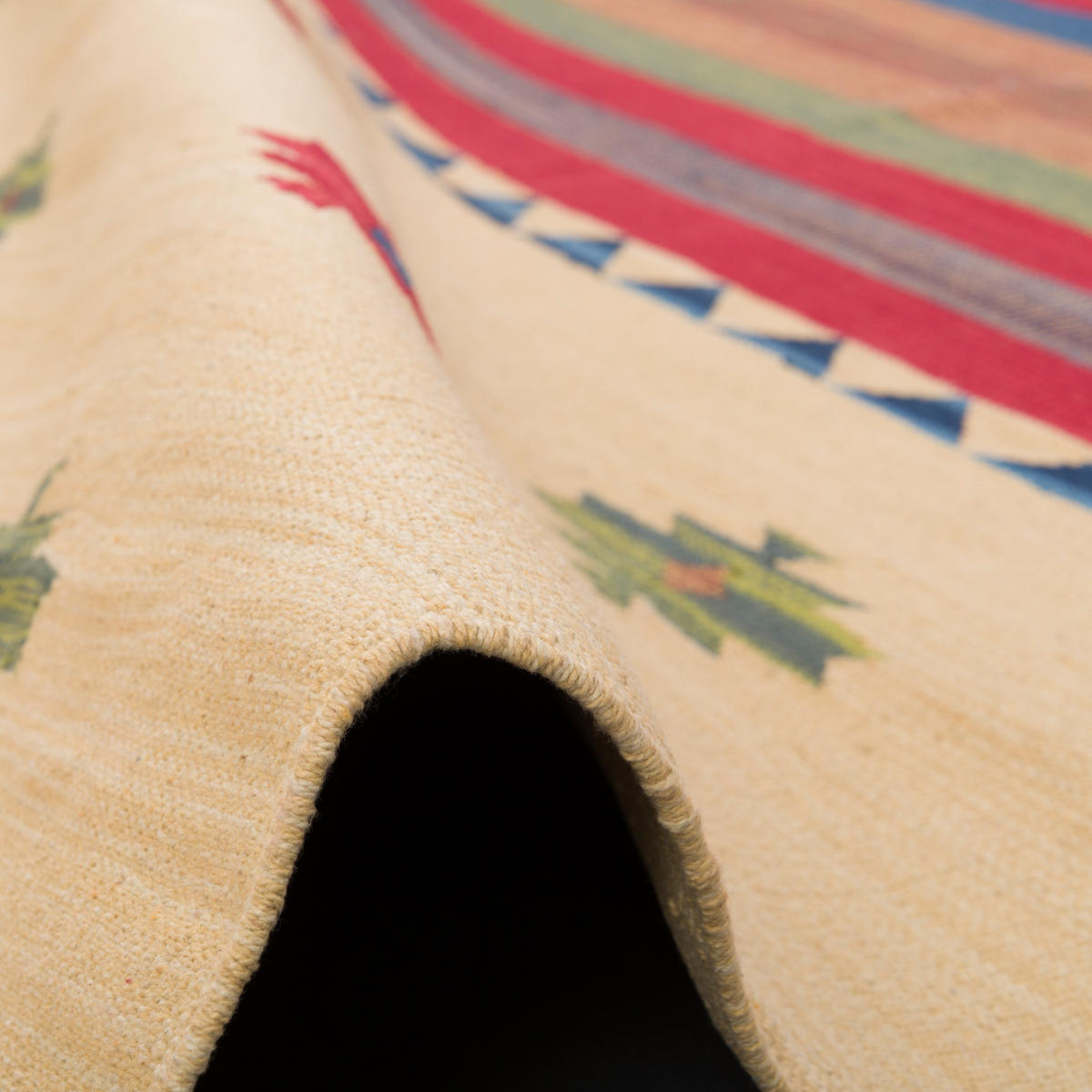 BAUMWOLLE NATUR KELIM TEPPICH LINA TREND - Rot, Textil (160/230cm) - Pergamon