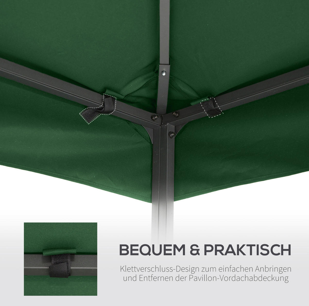ERSATZDACH für Pavillon 300/300 cm wasserabweisend mit UV-Schutz und Doppeldach, Grün - Grün, Textil (300/20/300cm) - Redom