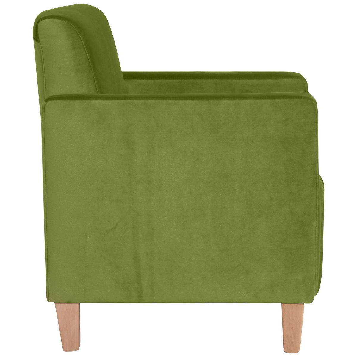 SESSEL Karol Bezug Samtvelours Buche natur / oliv - Grün, Kunststoff (71/81/70cm) - 58aufmkessel