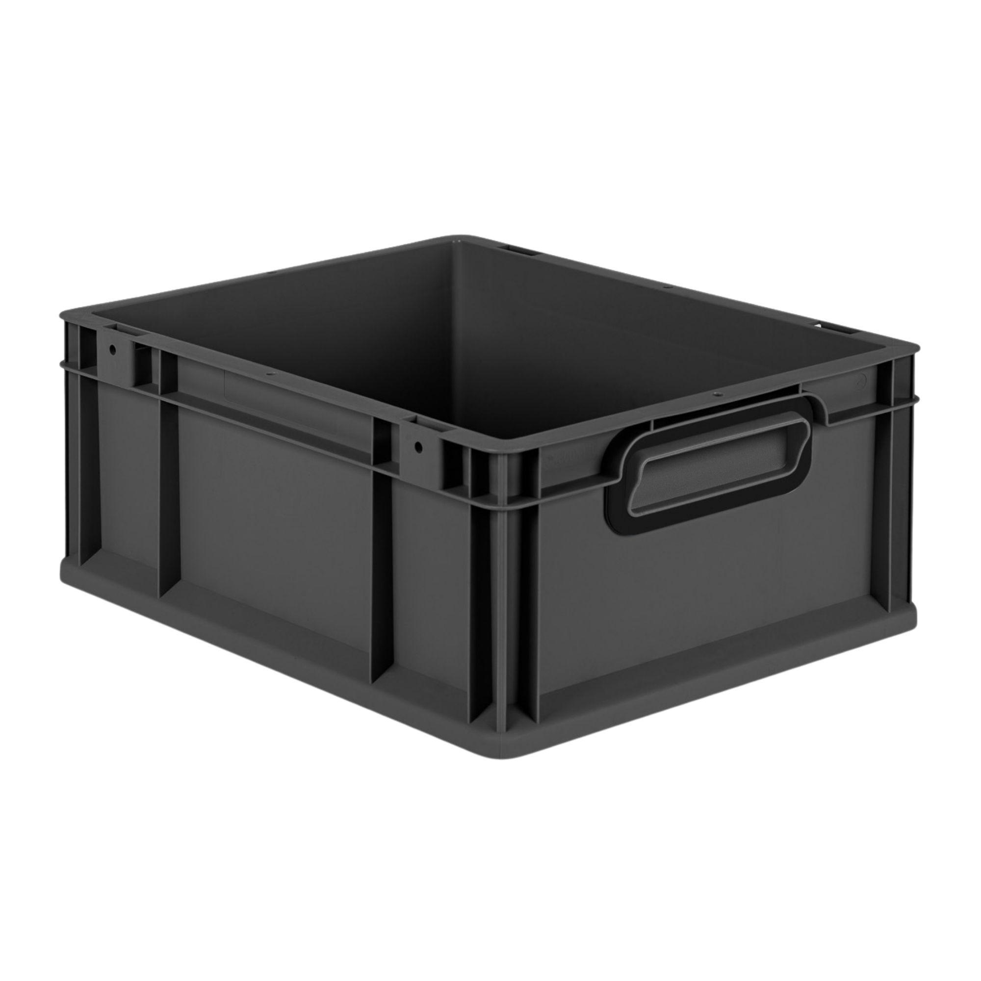 EUROBOX NextGen Color 17x30x40 cm 16 Liter Griffe schwarz zu, Schwarz - Anthrazit/Schwarz, Kunststoff (30/17/40cm) - PROREGAL