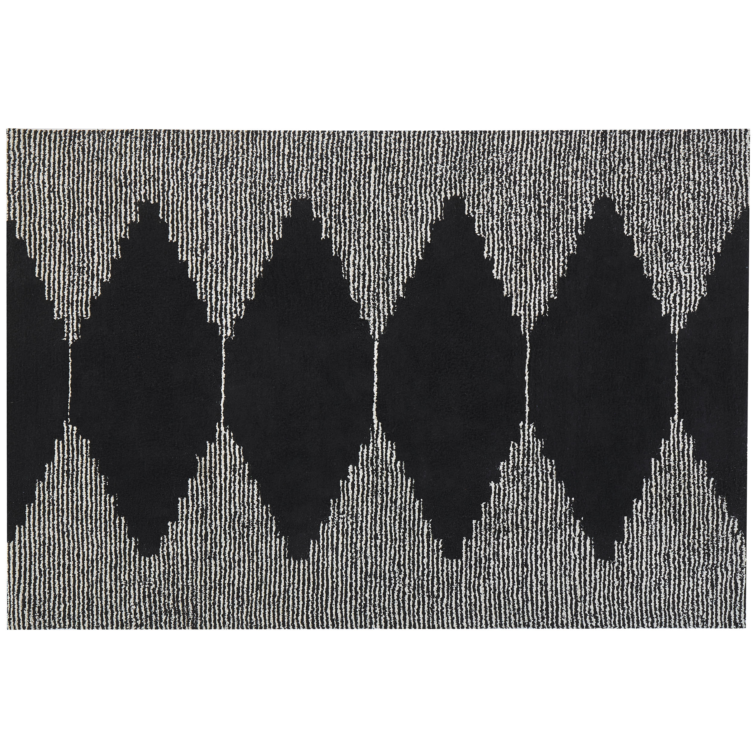 KURZFLOR-TEPPICH Bathinda 230/160 cm - Schwarz, Textil (160/230cm) - Beliani