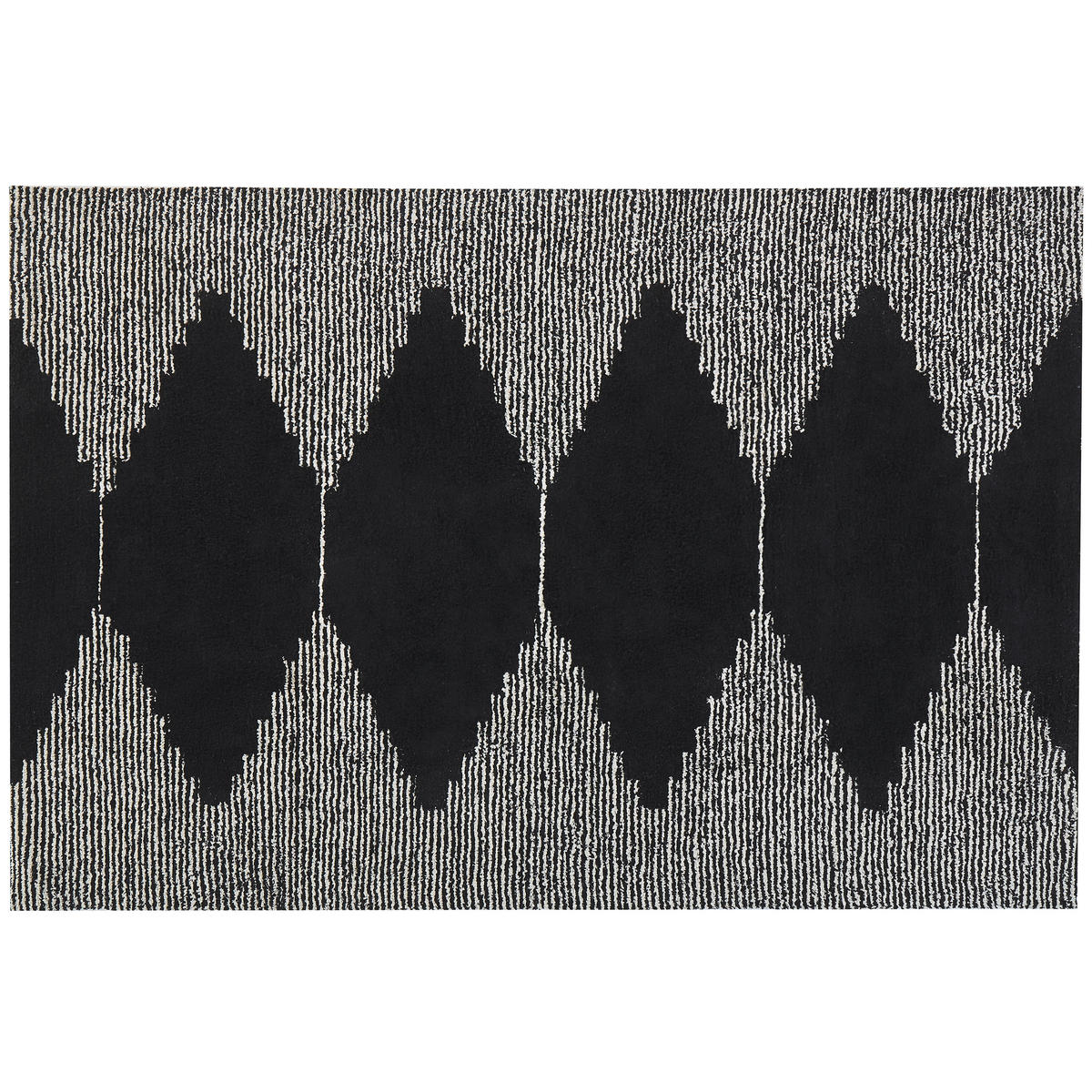 KURZFLOR-TEPPICH Bathinda 230/160 cm - Schwarz, Textil (160/230cm) - Beliani