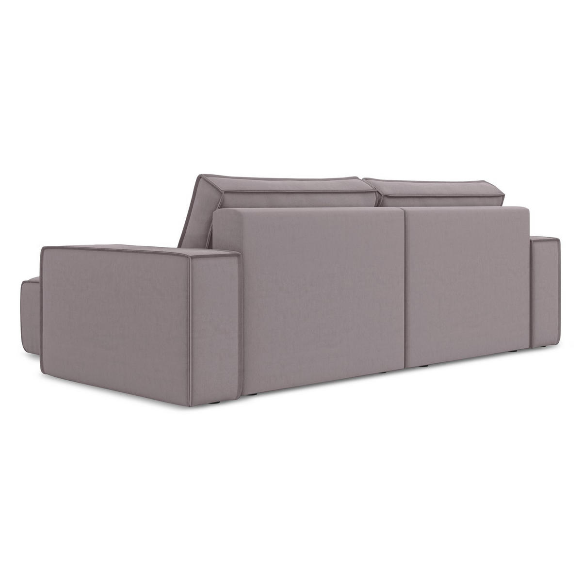 ECKSOFA mit Schlaffunktion Samt Stoff Violett - Lila/Flieder, Kunststoff/Textil (257/148cm) - LaMiaSofa