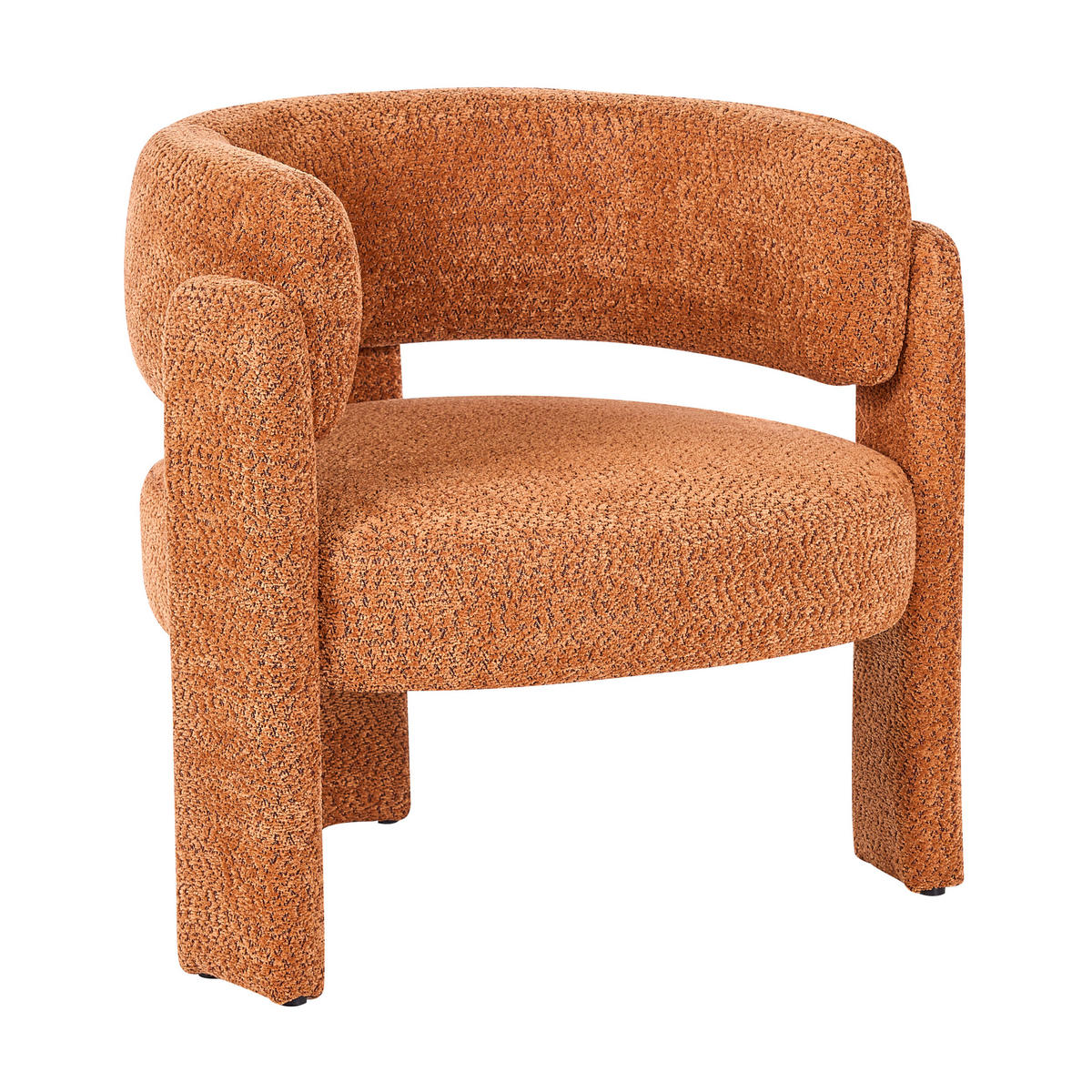 SESSEL Chenillegewebe Orange Burea - Orange, Holzwerkstoff/Textil (80/74/70cm) - Beliani