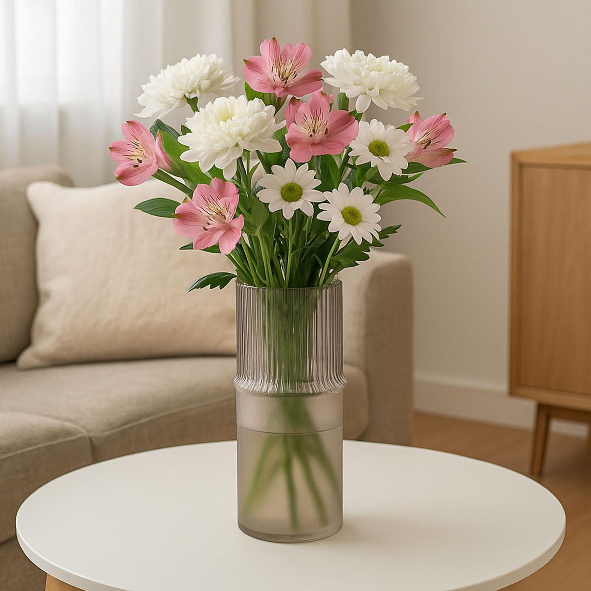 VASE aus Glas Tube Matte 10,8/10,8/25 cm - Schwarz, Glas (25cm) - Home Styling Collection