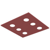 DECKENLEUCHTE - Rot, Metall (50/50/4cm) - Lumicom
