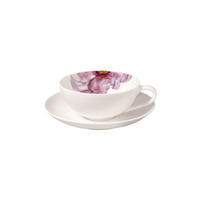 TEETASSE MIT UNTERTASSE Rose Garden weiß 110 ml - Weiß, Keramik (14.8/7.2/14.8cm) - Villeroy & Boch