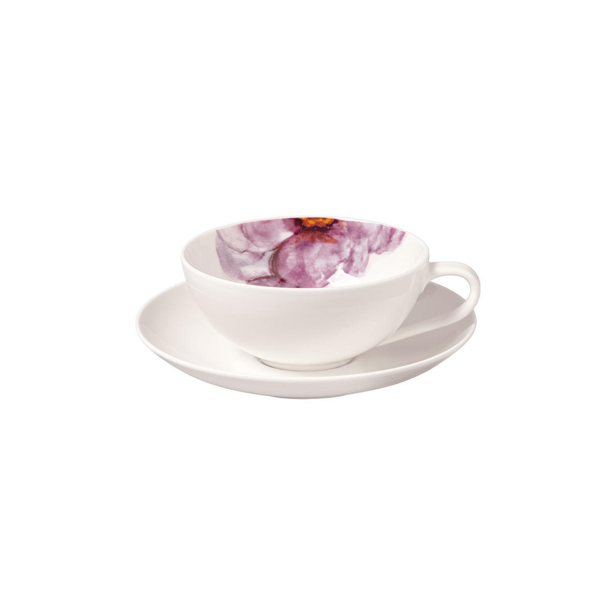 TEETASSE MIT UNTERTASSE Rose Garden weiß 110 ml - Weiß, Keramik (14.8/7.2/14.8cm) - Villeroy & Boch
