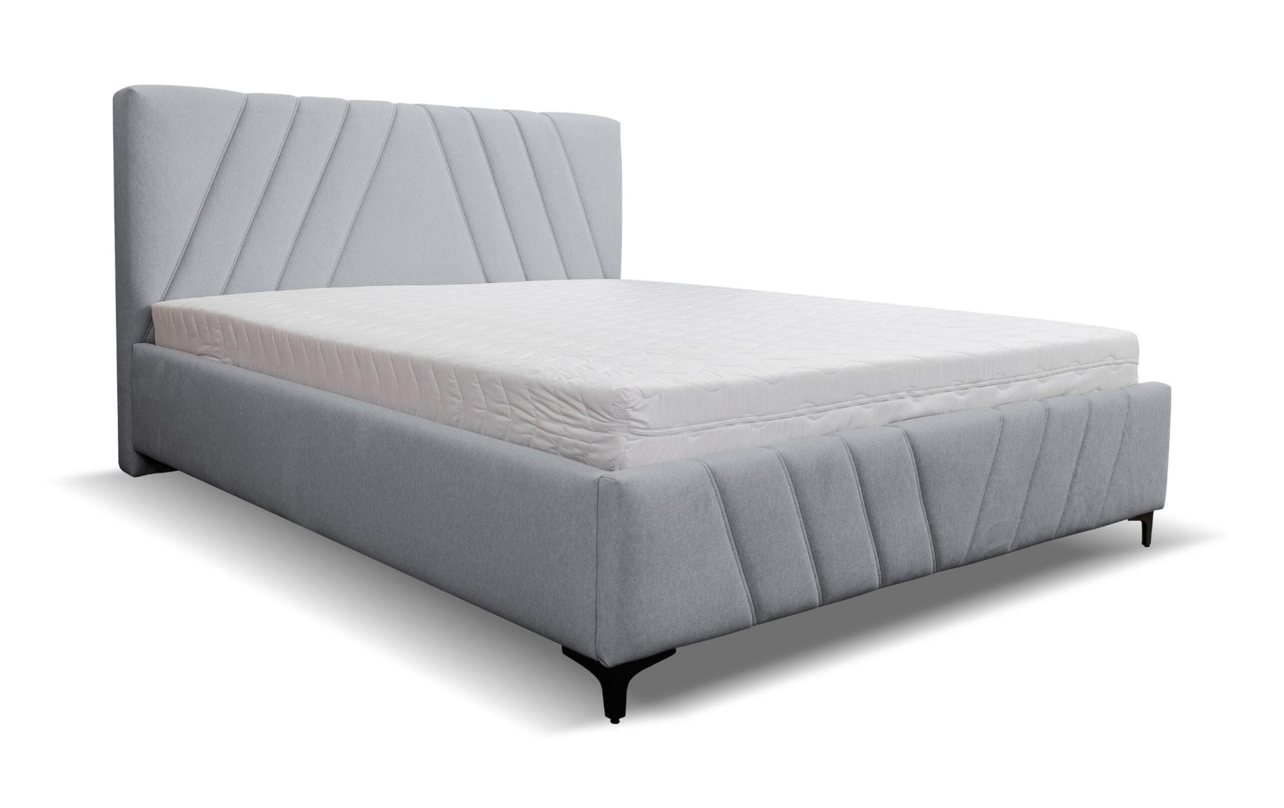 POLSTERBETT Capri mit Kopfteil, 180 x 200 cm, mit Bettkasten und Lattenrost aus Metall, Velourstoff, Frabe: Grau - Grau, Holz/Kunststoff (180/200cm) - VENASI MÖBEL