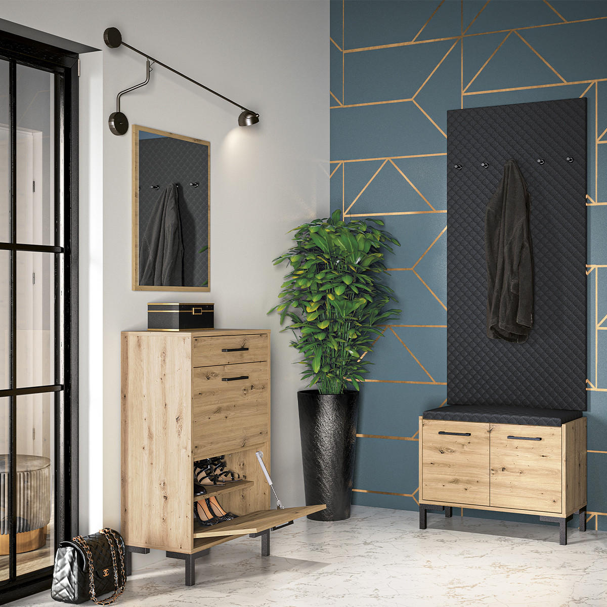 SCHUHMÖBEL Liora Holz - Braun, Holzwerkstoff (55/94/34cm) - Petits-meubles