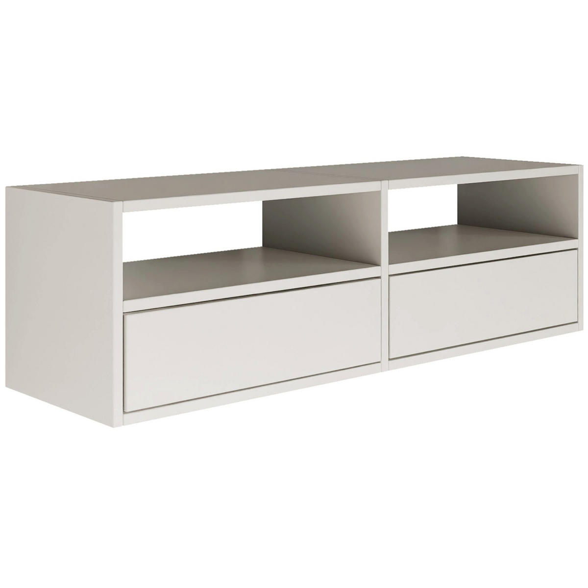 TV-LOWBOARD Framme hängend, 2 Klappen und Ablagen, Weiß, 100/30/30 cm - Weiß, Holzwerkstoff (100.6/30/30cm) - Selsey