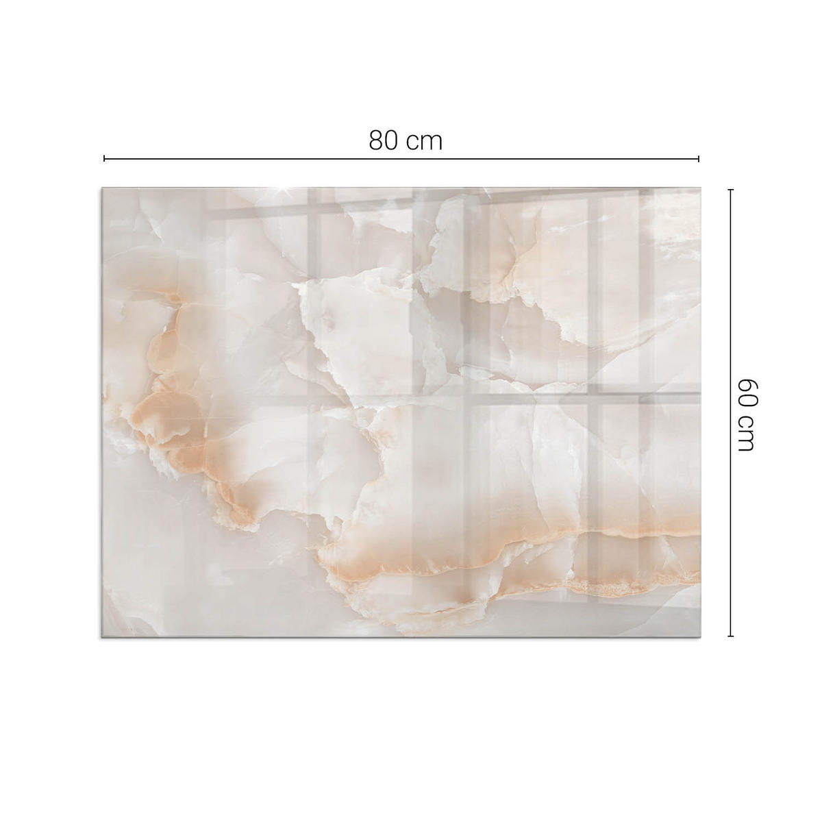 GLASPLATTE für Kamin 80x60 cm - Beige, Glas (80/60/0.4cm) - TULUP