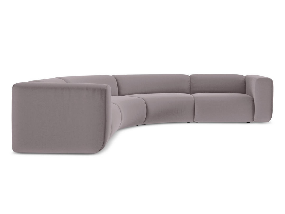 ECKSOFA Samt Stoff Violett - Lila/Flieder, Kunststoff/Textil (318/318cm) - Makamii