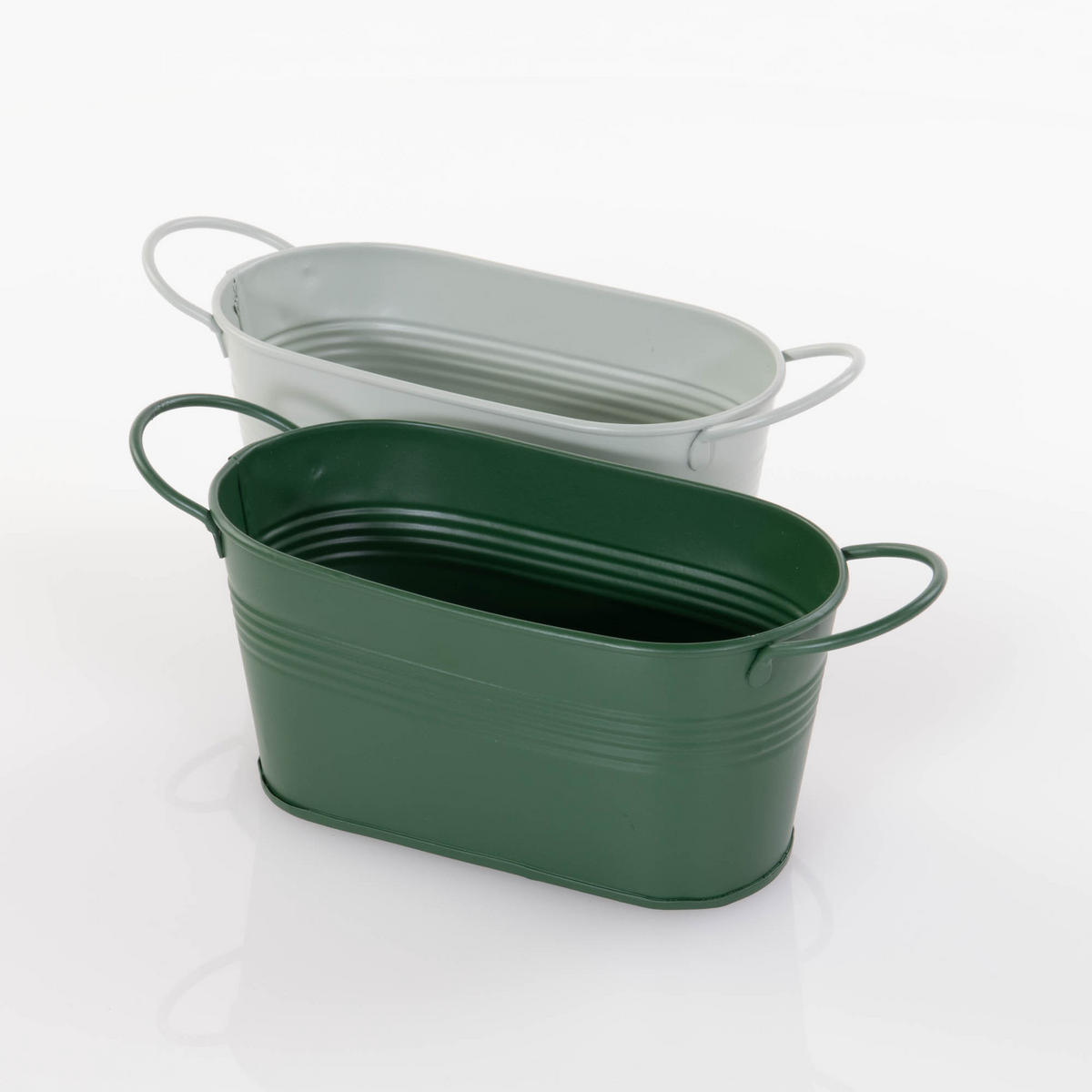 BLUMENTOPF Lingo 20/8,5/9,5 cm - Dunkelgrün, Metall (9.5cm)