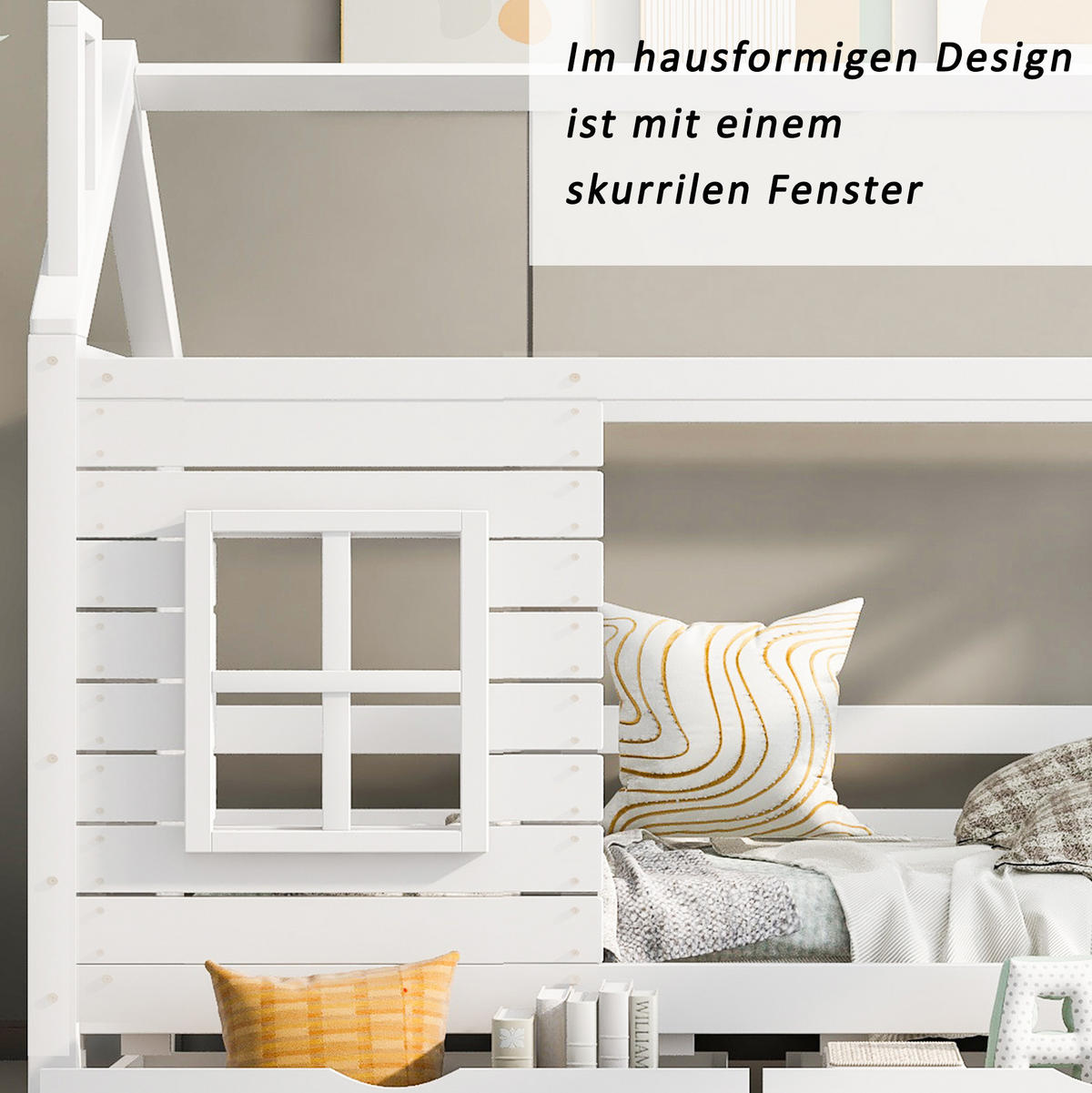 KINDEREINZELBETTEN aus massivem Kiefernholz 80x160 cm in Weiß mit 2 Schubladen - Weiß, Holz (80/160cm) - Modfu
