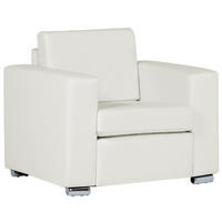 SESSEL Leder weiß Helsinki - Silberfarben/Weiß, Leder (96/72/76cm) - Beliani