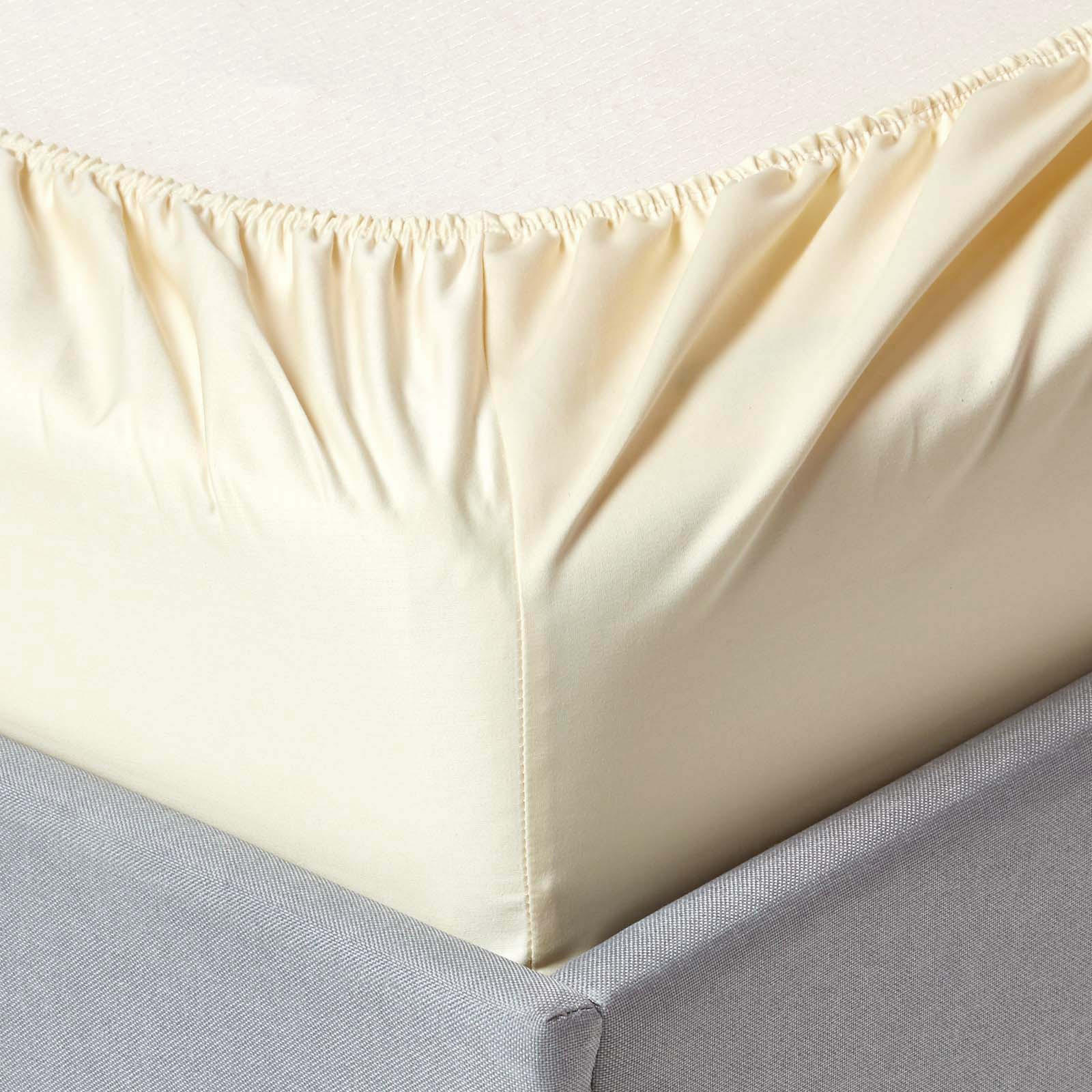 SPANNBETTLAKEN, Ägyptische Baumwolle, Fadendichte 1000 - Creme, Textil (180/200cm) - Homescapes