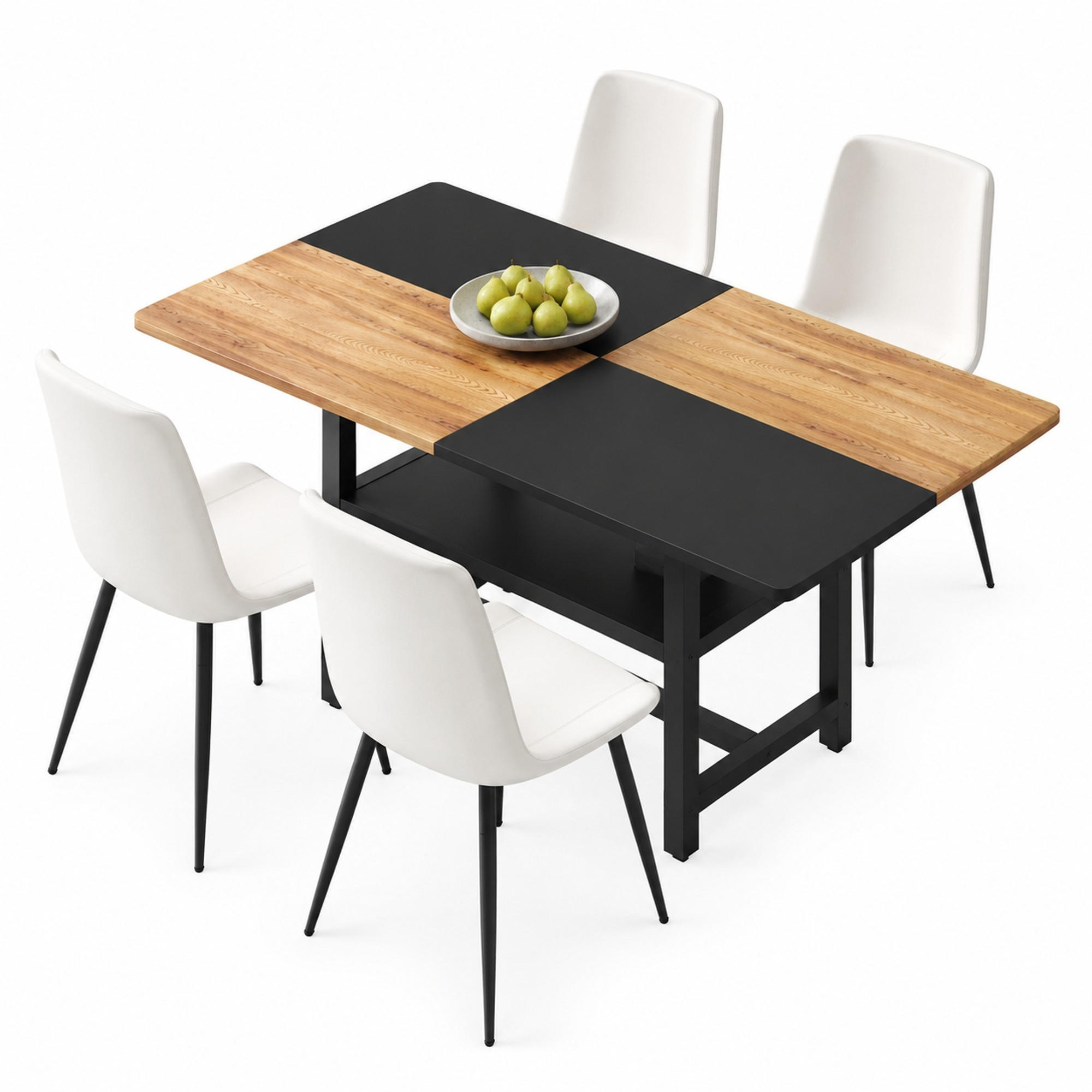 Meubliv Esstisch-Set Braun 90x76x160 cm