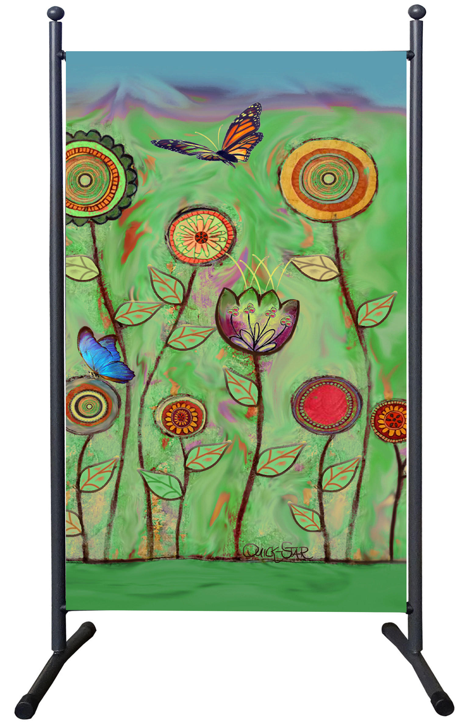Quick Star Paravent Mehrfarbig, Grün 78x180 cm