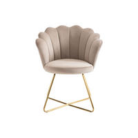 STUHL - 69 cm x 64 cm - Samt, Stoff - Beige - FIORI - Beige, Textil (69/85.5/64cm) - Vente-Unique