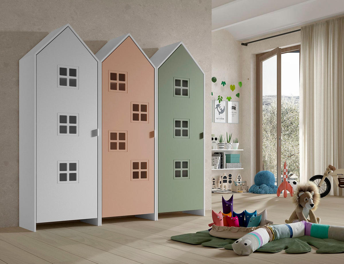 REGALSCHRANK Set Kania 173x37x171 MDF Weiß /Bunt - Pink/Weiß, Holzwerkstoff (173/171/37cm) - 58aufmkessel