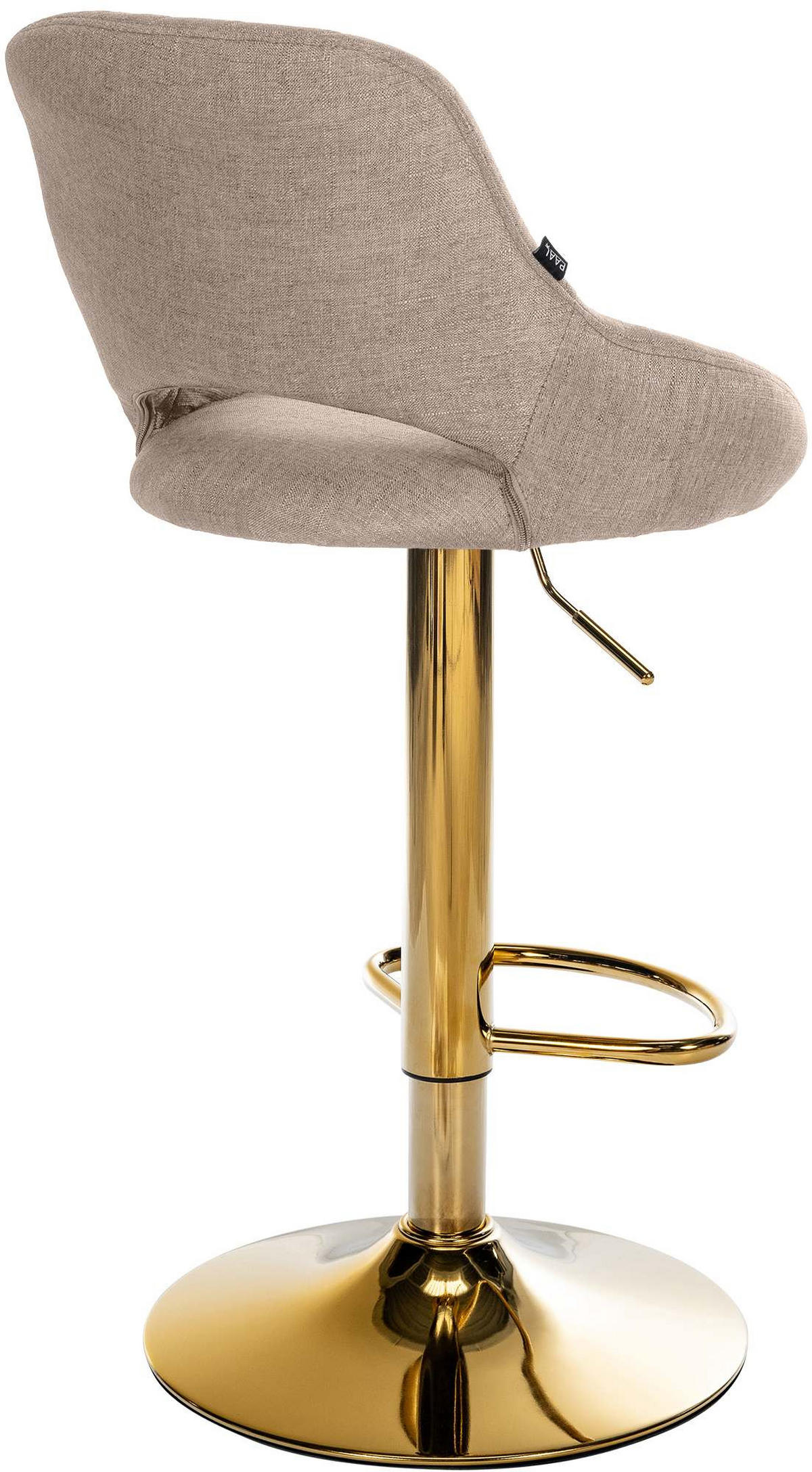 BARHOCKER Stoff Taupe - Taupe/Goldfarben, Textil/Metall (47/85/48cm) - CLP