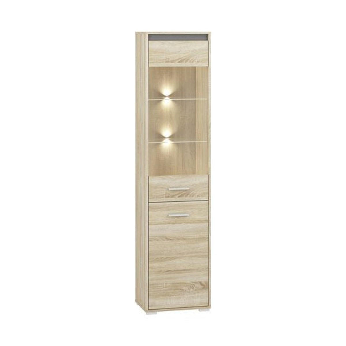 hi-markt Vitrine Sonoma Eiche, Dunkelgrau 48x200x34 cm