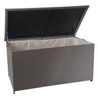 KISSENBOX aus Poly-Rattan HxBxT 80x160x94cm Premium grau 320L - Grau, Kunststoff (160/80/94cm) - PROREGAL