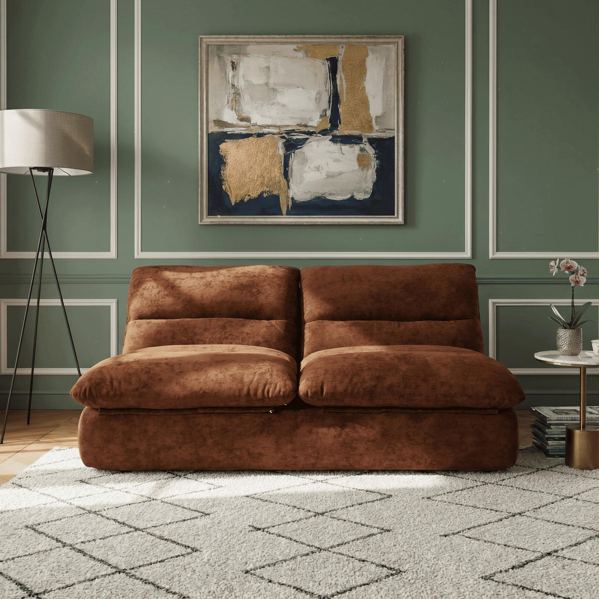 SOFA Nuvia Doppel 2-Sitzer - Schokolade - Braun, Textil (160/73/100cm) - COCO Living