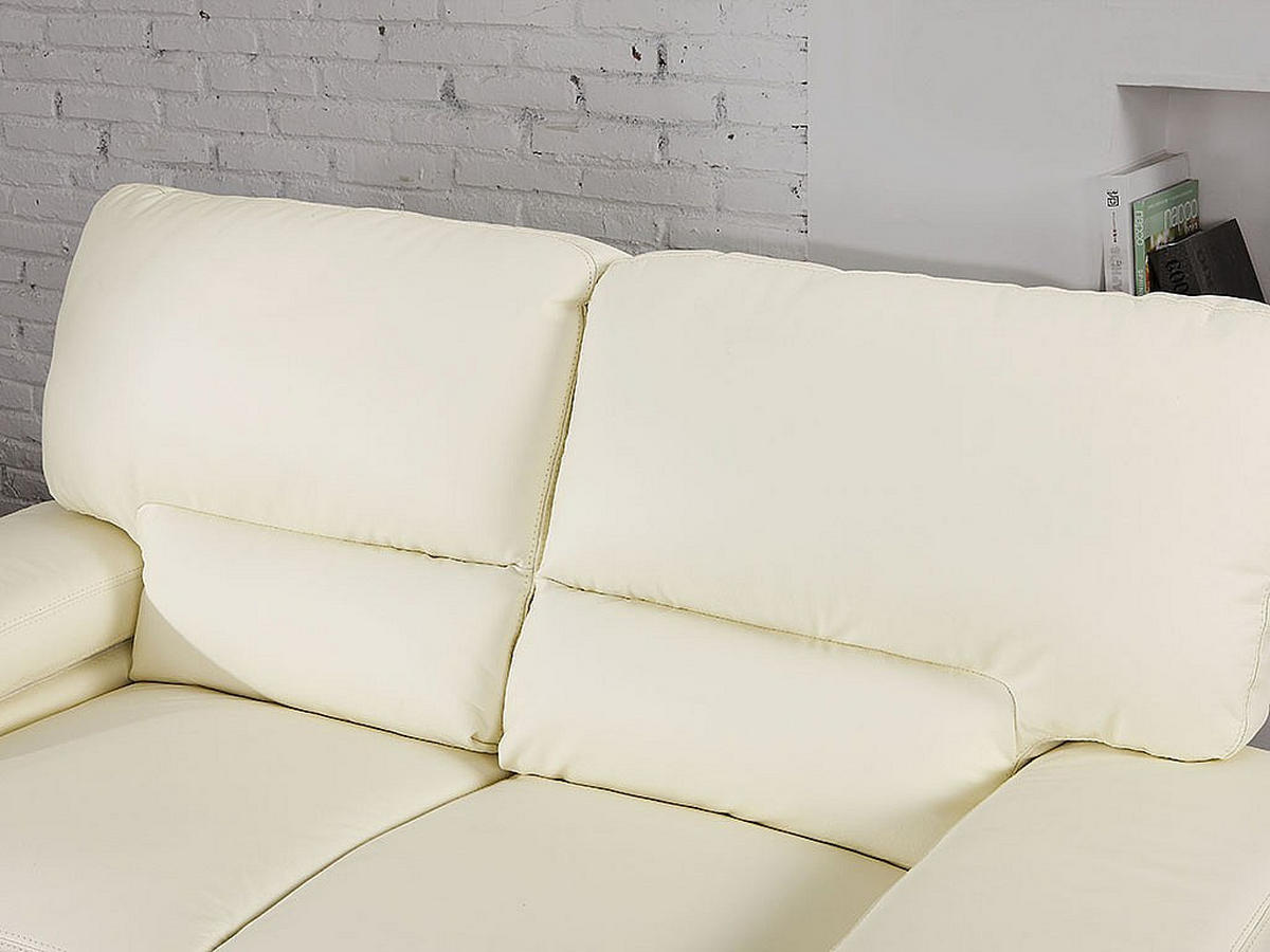 SOFA - 2 Personen - leder - elfenbeinfarben Mimas - Weiß, Leder (162/97/89cm) - Vente-Unique