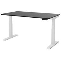 SCHREIBTISCH Elektrisch Höhenverstellbarer Familien Schreibtisch Pitino Curved Schwarz Signalweiß 120/80/52.5-121cm - Schwarz/Weiß, Holzwerkstoff/Metall (80/120/121cm) - ASSMANN