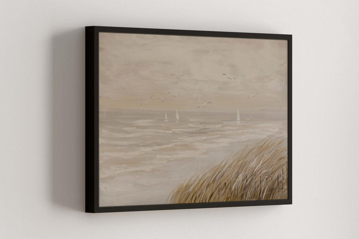 ÖLGEMÄLDE 90/60 cm - Beige, Holz/Textil (1.38/60cm) - KUNSTLOFT