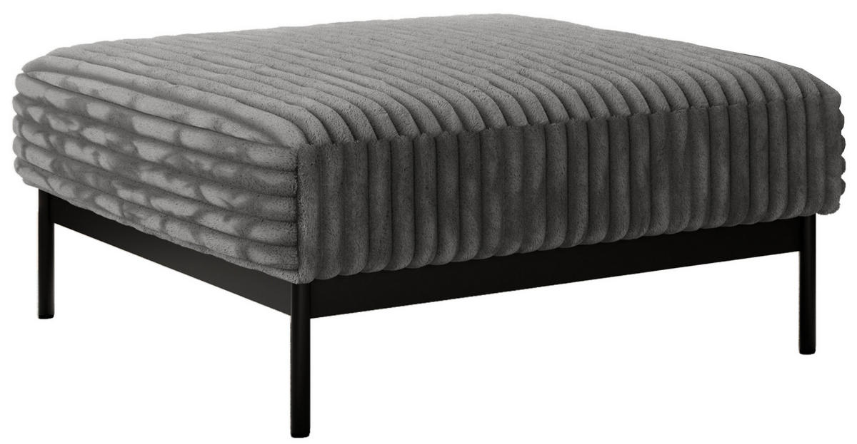 SCHLAFSOFA SALENTO Dunkelgrau Cord - Dunkelgrau/Schwarz, Textil/Metall (221/82/193cm) - MKS