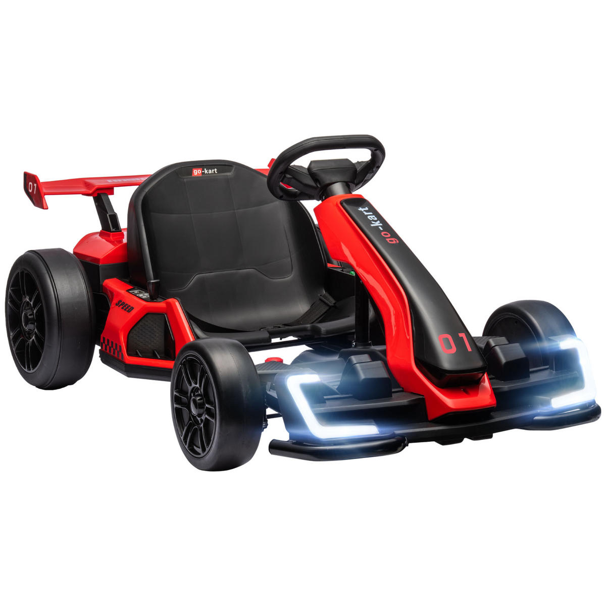 KINDER-ELEKTROGOKART 24V Motor Rot+Schwarz, Kunststoff, Metall - Rot, Kunststoff (120/76/53.5cm) - HOMCOM