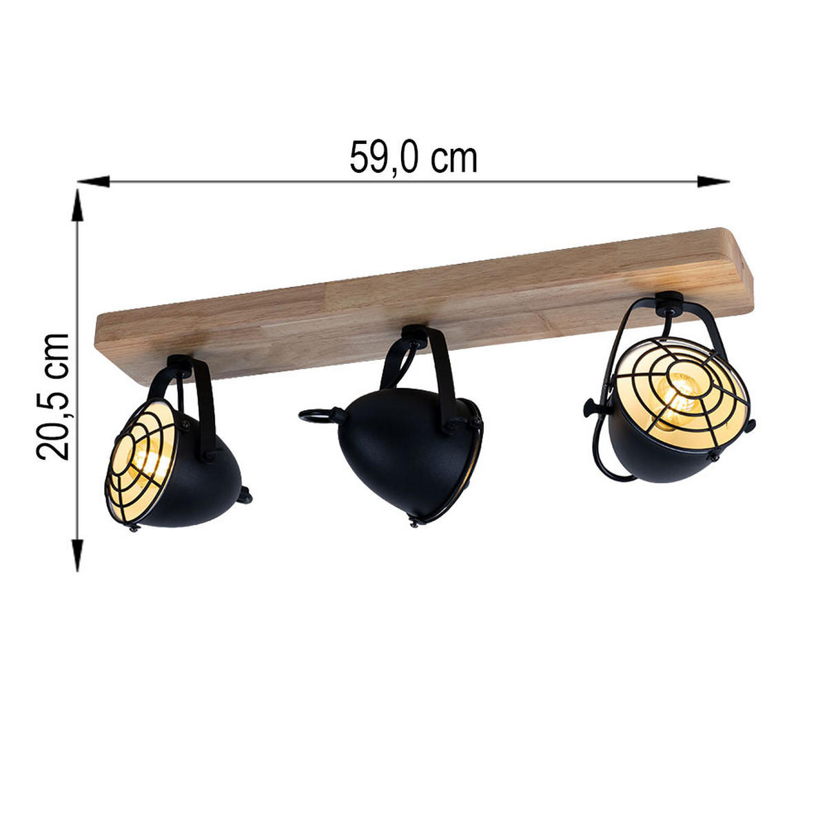 LED DECKENLEUCHTE Metall Holz Braun - Braun, Holz (59/11/20.5cm)