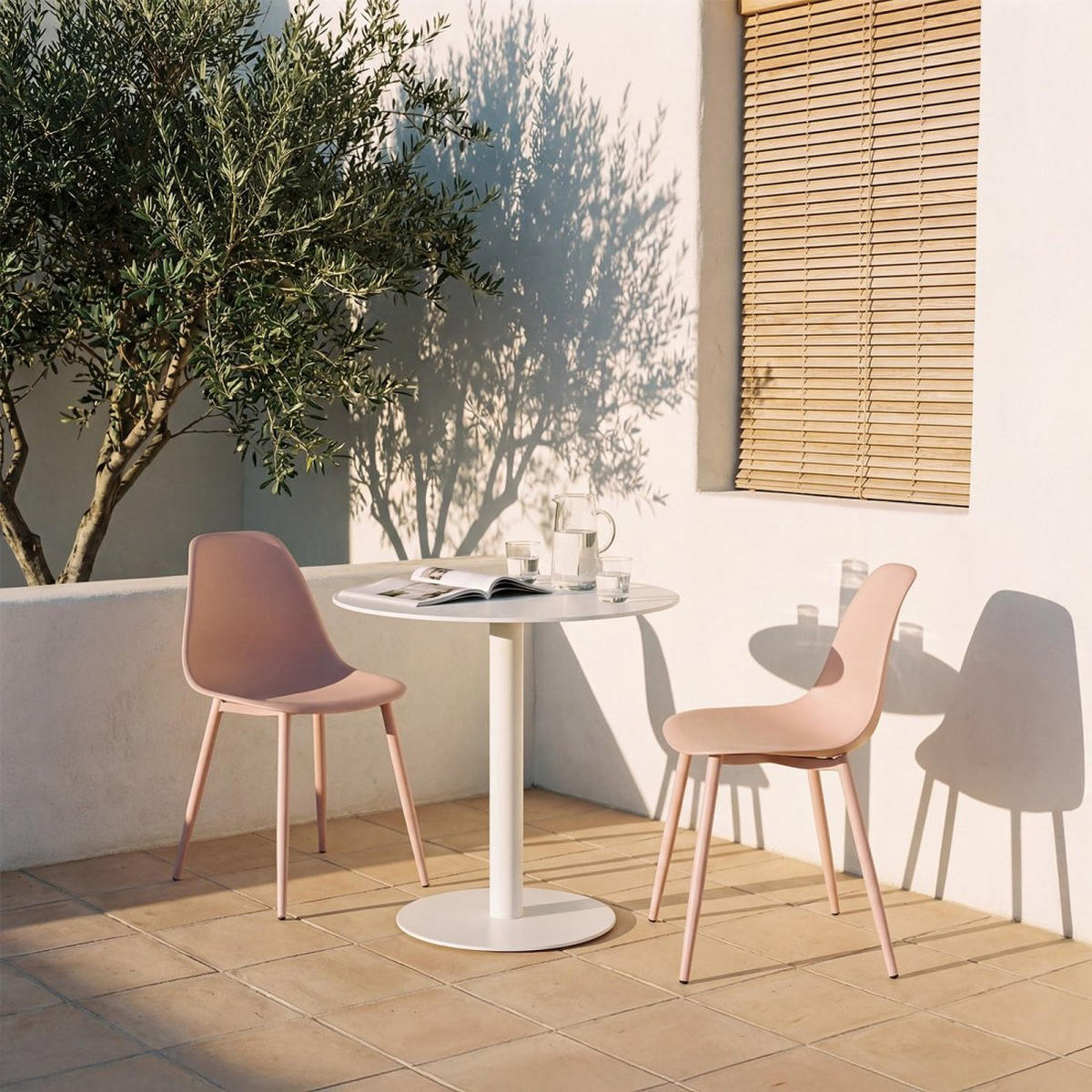 GARTENSTUHL Nina Rosa 45 cm x 80 cm 6er-Set - Pink, Kunststoff (45/80/53cm) - Klast Home