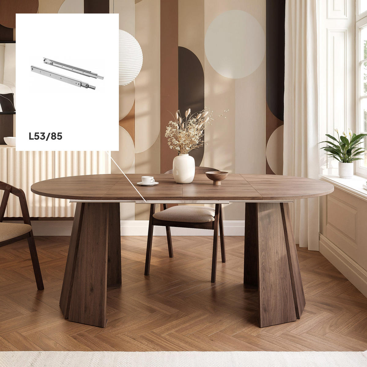 TISCH AUSZIEHBAR VERDA 100–180 cm, Farbe Nussbaum - Nussbaumfarben, Holzwerkstoff (100/180/76cm) - Idohome