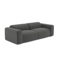 SOFA 3-Sitzer Bouclé-Stoff Graphitgrau 205cm - Graphitfarben/Grau, Textil (205/73/97cm) - Sia Home