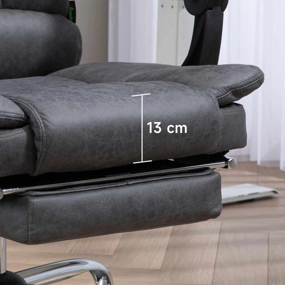 MASÁŽNÍ KANCELÁŘSKÁ ŽIDLE, tmavě šedá - tmavě šedá, textil (70/118/64cm) - Vinsetto