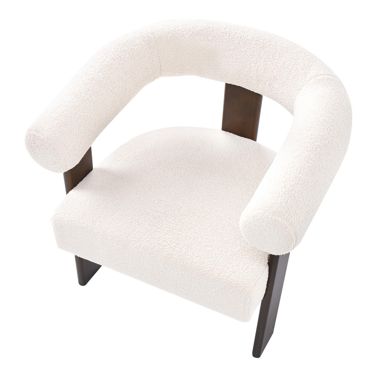SESSEL Cremeweiß/Dunkelbraun Ilbro - Creme/Braun, Holz/Textil (77/76/68cm) - Beliani