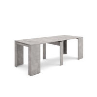 KONSOLENTISCH, ausziehbar bis 220cm, farbe Zementgrau - Grau, Holzwerkstoff (90/222/77cm) - Skraut Home
