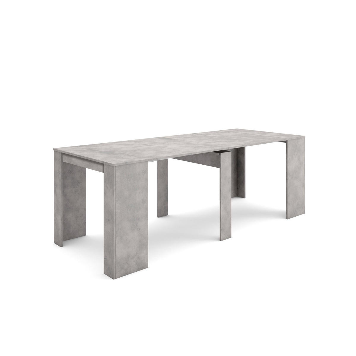 KONSOLENTISCH, ausziehbar bis 220cm, farbe Zementgrau - Grau, Holzwerkstoff (90/222/77cm) - Skraut Home