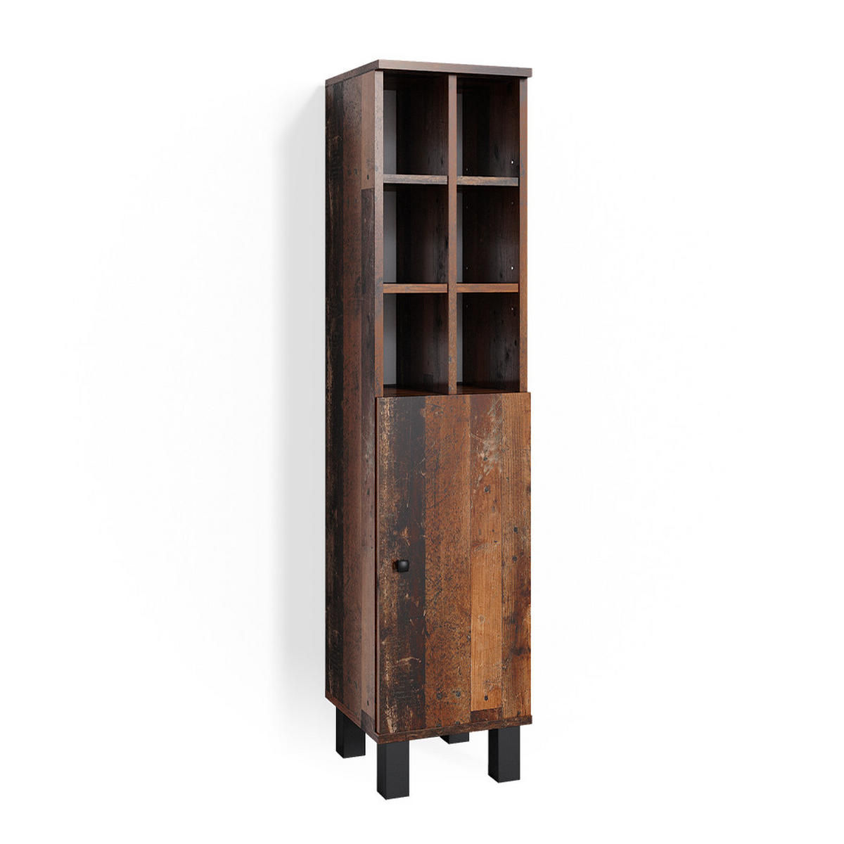 MIDISCHRANK Fynn Eiche rustikal 30 x 130.6 cm große Tür - Wildeiche, Holzwerkstoff (30/130.6/30cm) - Vicco