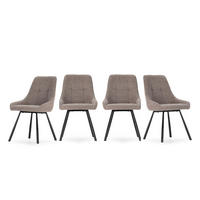 STÜHLE 4er-Set aus Stoff mit Metallbeinen 51,5/59/85,5 cm - Braun, Textil (59/85.5/54cm) - Calicosy