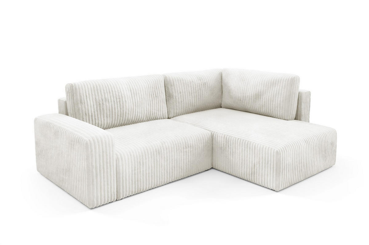 ECKSOFA Natalia Xl - Creme, Holzwerkstoff/Textil (245/182cm) - Fun Möbel