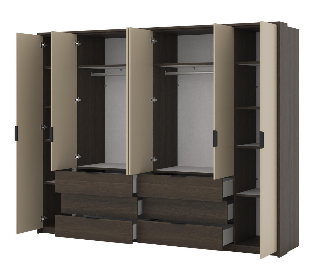 DREHTÜRENSCHRANK MOLAVO 274/217/63 cm 6-türig Eiche Dunin - Eichefarben, Holzwerkstoff (274/217/63cm) - MASSENO